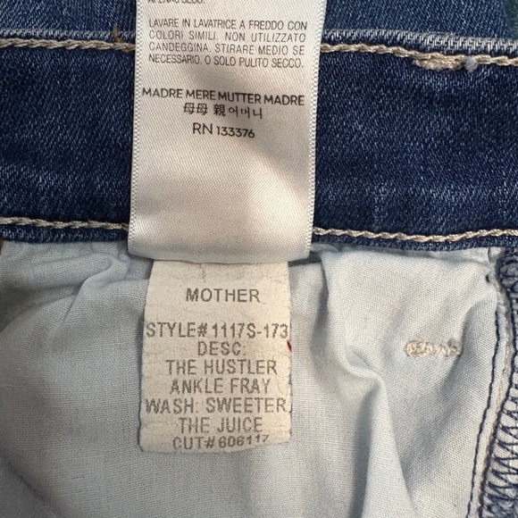 MOTHER The Hustler Ankle Fray Denim Jeans in Sweeter the Juice Blue Wash Size 27 - Picture 11 of 13